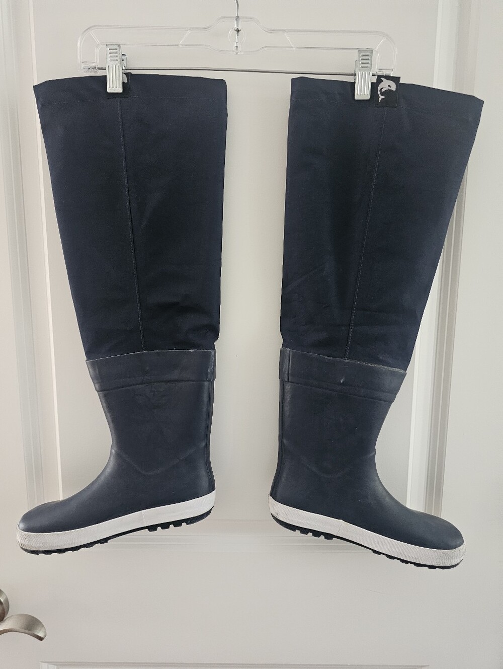 KIDORCA Kids Blue Rain Boots With Above Knee Weighters